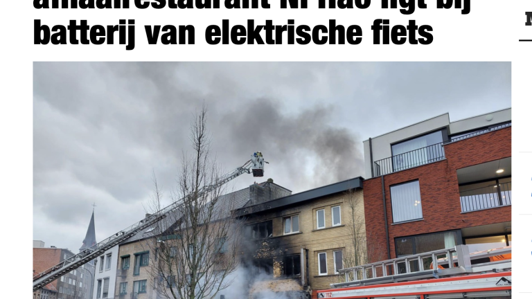 Nieuwsblad - brand elektrische fiets